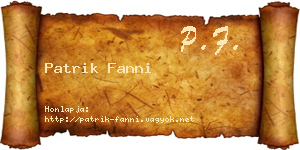 Patrik Fanni névjegykártya